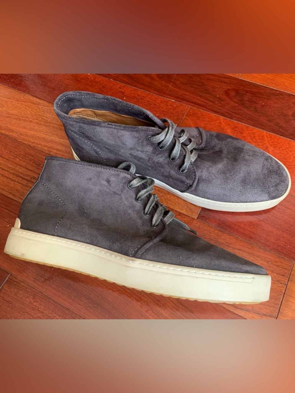 rag & bone Gray Suede Ankle Booties with Cream Sole